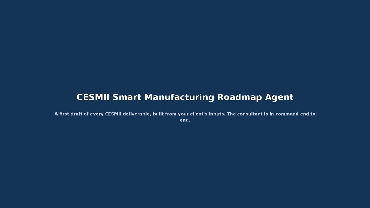 CESMII Smart Manufacturing Roadmap Agent, video walkthrough